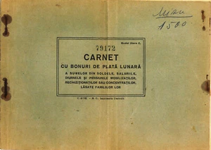 Romania, 1943, Booklet, Monthly Payment Vouchers of Military Allowances - WWii - Picture 1 of 2