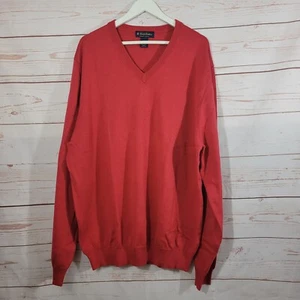 Brooks Brothers Signature 100% Supima Cotton Red V-Neck Sweater Men's Size XXL - Picture 1 of 7