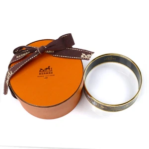 HERMES Enamelled GM Horse Tassel Bangle in Brown, Black, and Gold - Picture 1 of 7