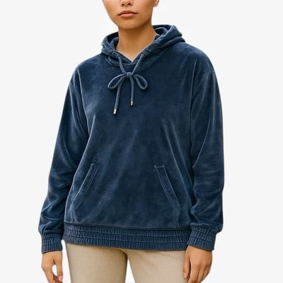 Sudadera Michael Kors Terciopelo Con Capucha Bolsillos Cintura Elástica Talla L Nueva Foto 1 de 4