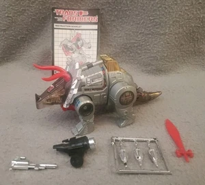 Vintage 1985 Transformers G1 Dinobot Slag Triceratops 100% Complete w/ Manual - Picture 1 of 19