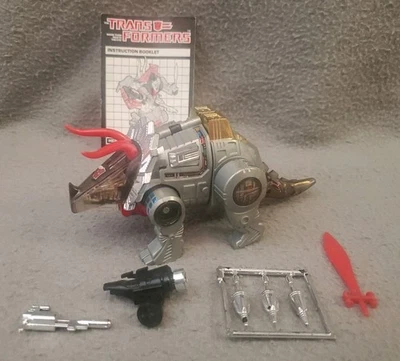 Vintage 1985 Transformers G1 Dinobot Slag Triceratops 100% Complete w/ Manual - Image 1 of 4
