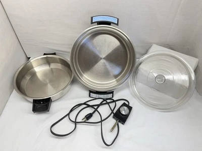 Webalco West Bend Liquid Core Electric Skillet 17209 W/High Dome Server Lid+ - Image 1 of 4