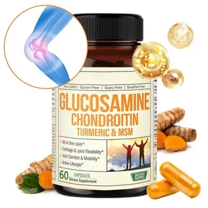 Glucosamin Chondroitin MSM mit Kurkuma dreifach starke Gelenkstütze - Bild 1 von 15