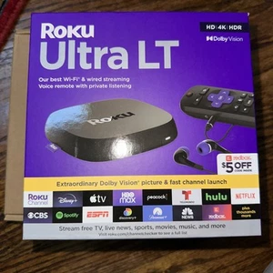Newest Roku Ultra LT HD/4K/HDR Dolby Vision 4-Core Streaming Media Player Latest - Picture 1 of 2
