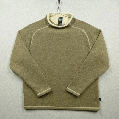 Suéter Kuhl Para Hombres XL Marrón Alfpaca Polar Cuello Redondo Pullover Cuello Sherpa Foto 1 de 4