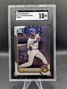 Jackson Chourio 2022 Bowman Draft Chrome #BDC-115 ~ 1st Year Prospect ~ SGC 10 - Picture 1 of 2