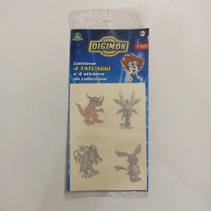 Digimon_Tattoo + Stickers_ Sealed Pack_ Giochi Preziosi 1999_Italiano_ Rare! (B) - Picture 1 of 3
