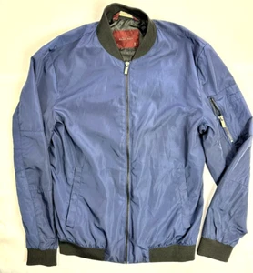 Men's Zara Dark Blue Lightweight Bomber Jacket- Size S - Picture 1 of 5