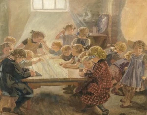 Luplau Janssen Children Playing In The Kindergarten Canvas Print 16 x 20 - Picture 1 of 4