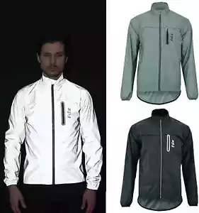 FDX Herren hohe Sichtbarkeit 360 reflektierende Radfahren wasserdichte Jacke & Laufmantel - Bild 1 von 14