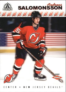 2001-02 (DEVILS) Pacific Adrenaline Retail #215 Andreas Salomonsson Rookie Card