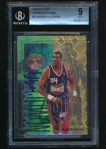 1995-96 Fleer Tower of Power #5 Hakeem Olajuwon BGS 9 Mint - Picture 1 of 2