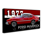 1977 Ford Maverick porte-clés en bois rouge blanc design