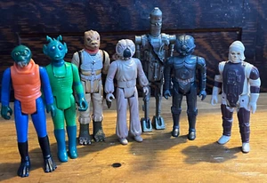 Vintage Star Wars Figures Bounty Hunters Bossk IG-88 Dengar 4-LOM Zuckuss Greedo - Imagen 1 de 3