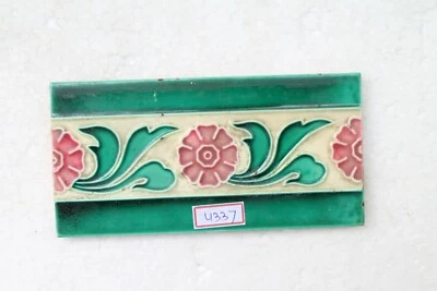 Azulejo borde mayólica hecho en Japón nuevo raro de colección coleccionable 6x3 pulgadas NH4337 Foto 1 de 4