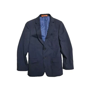 Tallia Blazer Jacket Youth Boys 10R Navy 2 Button Wool Blend Dapper Dance - Picture 1 of 4