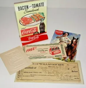 Coca Cola Bottling works Georgia Tax 1920 Anniston Alabama Coupon Table Topper - Picture 1 of 6