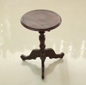 Mesa de pilar superior redonda jarrón de flores de madera soporte para plantas vintage antigua decoración del hogar - Imagen 1 de 5