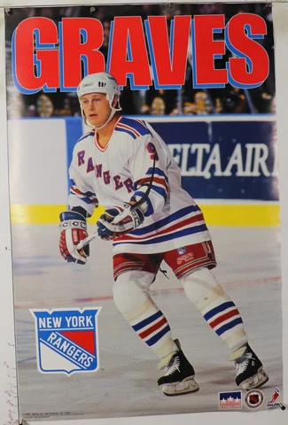ADAM GRAVES NEW YORK RANGERS NHL HOCKEY rare POSTER 22.50" X 35" NOS (b542) Cover