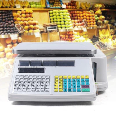 Digital Scale Price Computing Retail Meat Weigh Scale Label Printer 30Kg/66lbs! - Image 1 of 4