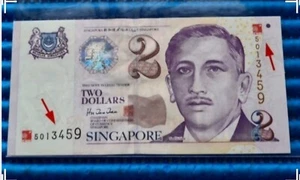 5013459 Singapore 2000 Millennium Commemorative $2 Note 5013459 Replacement Note - Picture 1 of 2