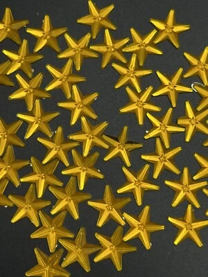 50 piezas de diamantes de imitación planos de acrílico estrella dorada/ámbar 14 mm Foto 1 de 3