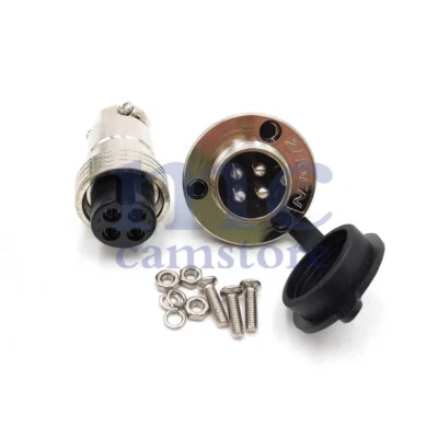 GX20 4 Pin Male 20mm Screw Type Panel Mount Connector Adapter Aviation Plug - Image 1 of 4