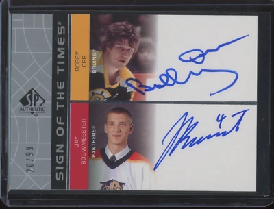 2002-03 SP Authentic Bobby Orr Jay Bouwmeester #BB Sign of the Times Auto /99 - Image 1 of 2