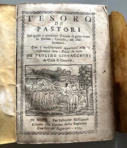 Giovacchini, Città di Castello Roma 1793 de pastori, medicamenti pecore cavalli - Picture 1 of 9