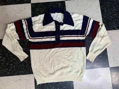 Vintage 70s Arrow Casual Knit Polo Disco Dagger Collar Men's Sz M - Image 1 of 4