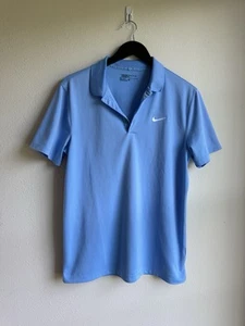 Nike Golf Polo Shirt Dri Fit Men's Standard Fit Medium Blue Short Sleeve - Picture 1 of 11