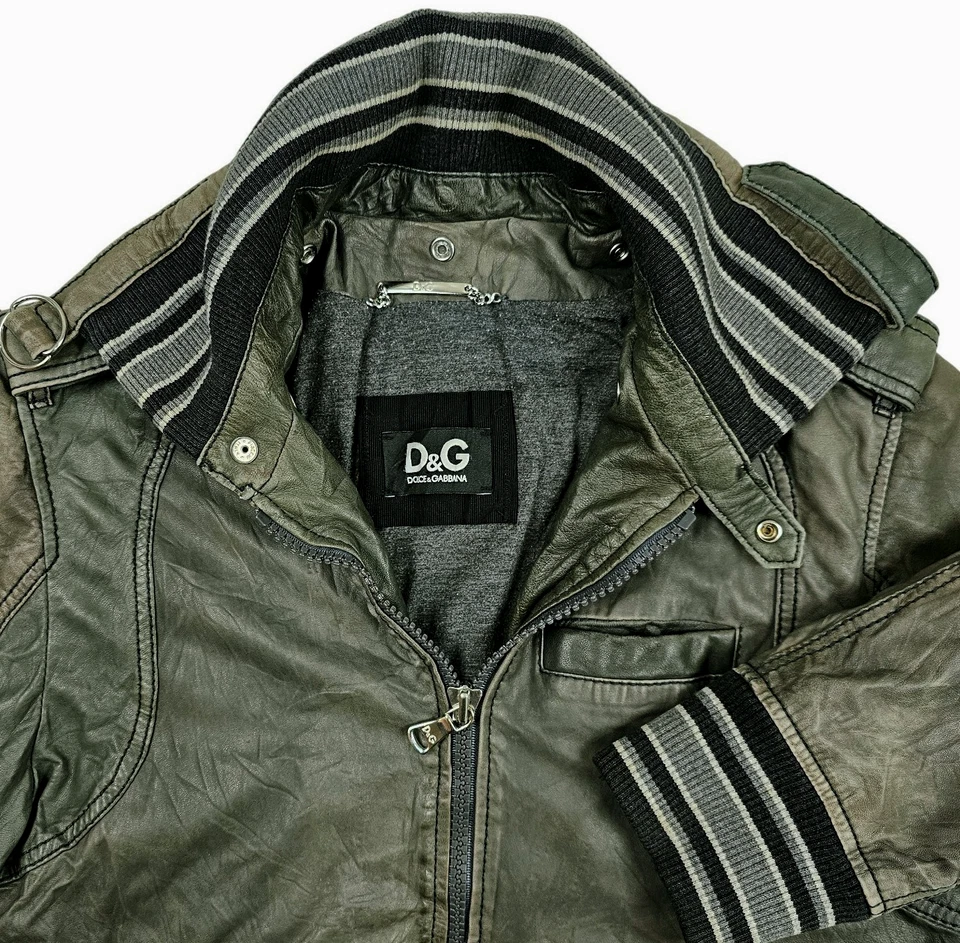 *LO ÚLTIMO UNSEX D&G DOLCE GABBANA @ SPORTS BOMBER GRIS PIEL DE CORDERO Chaqueta 48 XS Foto 1 de 4