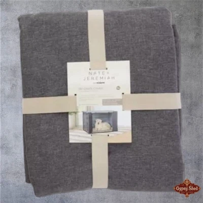 NEW Nate & Jeremiah Grey Linen Blend Cloth Crate Cover 36” Pet Furniture Accent - Image 1 of 4