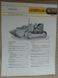 Caterpillar 977 Traxcavator Series E English sales brochure/leaflet 1959 - Picture 1 of 1