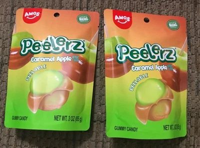AMOS Peelerz 2pks CARAMELO MANZANA Caramelo Gomoso PELABLE Peladores Gomitas HALLOWEEN Foto 1 de 3