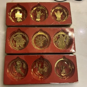 9 New Solid Brass Classic Collection Christmas Ornaments Angels Santa + more - Picture 1 of 5