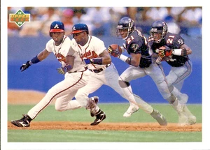 1992 Upper Deck #SP3 Deion Sanders Prime Time's Two tarjeta de inserción de impresión corta - Imagen 1 de 2