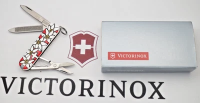 Victorinox Swiss Army 58mm Classic Knife Rare EDELWEISS Handles - MINT with Box - Image 1 of 4