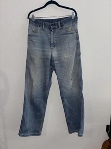 Pantalones de mezclilla Big Mac vintage años 70 talla 30 holgados pierna ancha carga punto naranja - Imagen 1 de 7