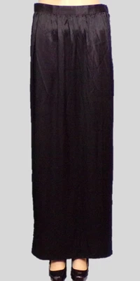 ¡SEDA! OLEG CASSINI Talla 6 Negro Largo Lápiz Falda 100% Seda Limpieza en Seco Foto 1 de 4