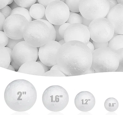 Bolas de espuma de poliestireno, 245 piezas grandes bolas de espuma blanca para manualidades, hágalo usted mismo artesanía espuma gigante Ba Foto 1 de 4