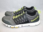 Reebok Training Sneakers Shoes 039501 Grey Black Neon Green Laces Men Size 10