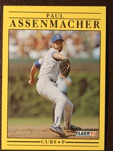 PAUL ASSENMACHER CHICAGO CUBS 1991 FLEER BASEBALL CARD #413 - Picture 1 of 1
