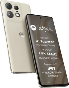 MOTOROLA Edge 50 Pro 5G Cream 256GB 12GB RAM 6.7" 50MP Dual Sim Global Version. - Picture 1 of 5