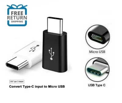 Micro USB Female to Type C Male Adapter Converter Micro-B to USB-C Connector - Image 1 of 4