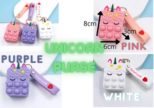 Unicorn Girls Purse Fidget Bag Pop It Popper Boy Girl Christmas Stocking Filler - Picture 1 of 54