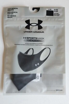 Máscara deportiva Under Armour peso pluma unisex negra atlética de moda entrenamiento cómodo Foto 1 de 4