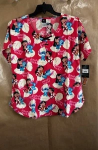Lilo and Stitch Cherokee Scrub Top XL Tooniform Disney Round Neck TF744 LHAT NWT - Picture 1 of 5