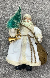 Vintage Clothtique by Possible Dreams Santa 1990 Special Delivery, White Coat - Picture 1 of 9